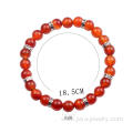 Natural Gemstone ​Carnelian 8MM 24 Round Beads Bracelet for Reiki Healing